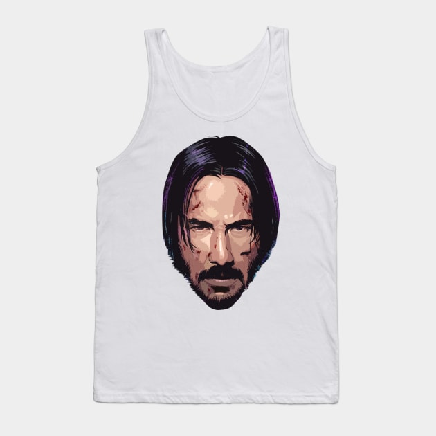 Keanu Reeves Head Tank Top by willitone